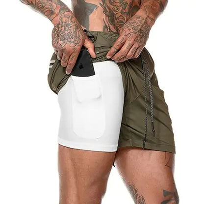 Men 2-in-1 Running Shorts