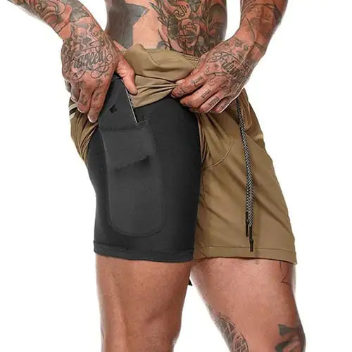 Men 2-in-1 Running Shorts