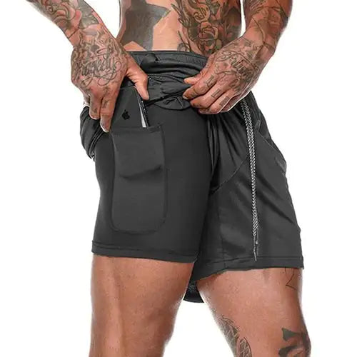 Men 2-in-1 Running Shorts