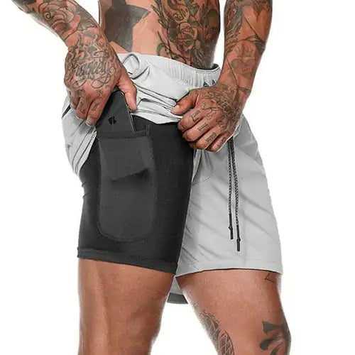 Men 2-in-1 Running Shorts