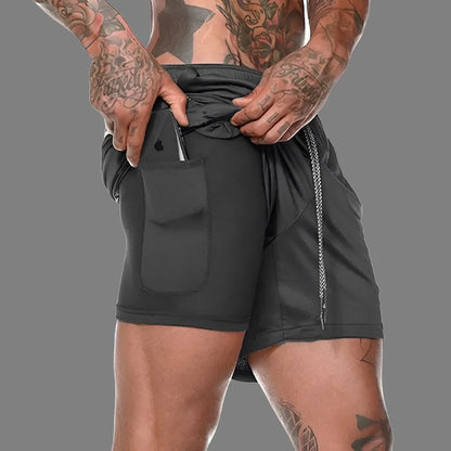 Men 2-in-1 Running Shorts