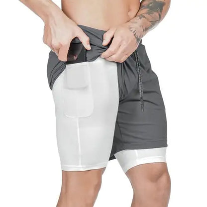 Men 2-in-1 Running Shorts