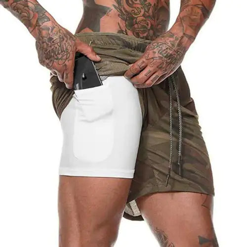 Men 2-in-1 Running Shorts